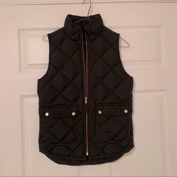 J. Crew Black Quilted Vest with Gold Hardware - Picture 3 of 4
